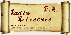 Radin Milićević vizit kartica
